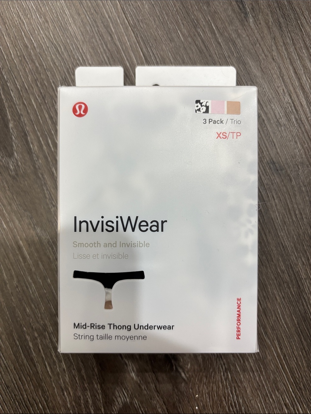 lululemon athletica InvisiWear Mid-Rise Thong Underwear - Black (3 Pack)